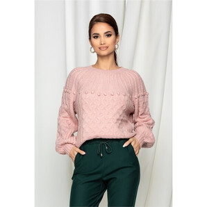 Bluza Dina roz cu ciucuri