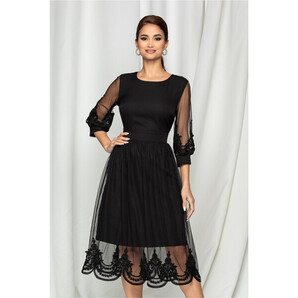 Rochie Angelie neagra cu tull si dantela