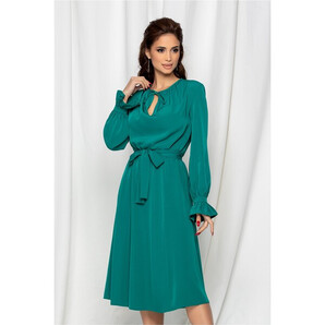 Rochie Dy Fashion verde cu cordon in talie