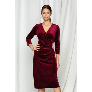 Rochie Ella Collection Felicia bordo cu aplicatie tip coronita