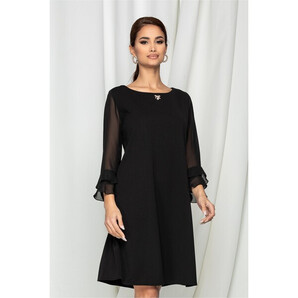 Rochie Marisa neagra cu maneci din voal