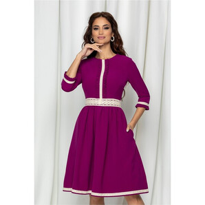 Rochie MBG magenta cu insertii din dantela
