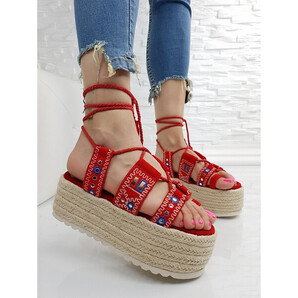 Sandale Platforma Celia Red #901K