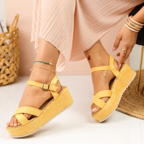 Sandale Platforma Polly Yellow #915K