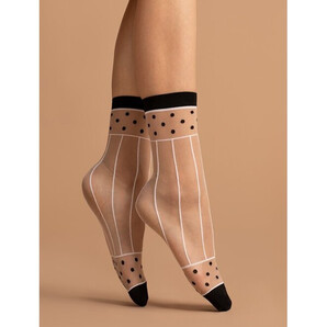 Sosete lycra cu dungi albe si picatele Fiore Spicy 15 den