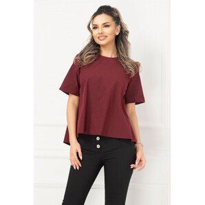 Bluza bordo lejera cu spate tip fluture si maneca scurta