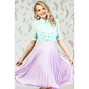 Camasa Pretty Girl vernil din voal cu jabou