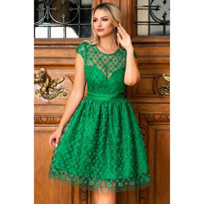 Rochie de ocazie baby doll verde smarald