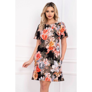 Rochie Effect de zi neagra cu imprimeu floral