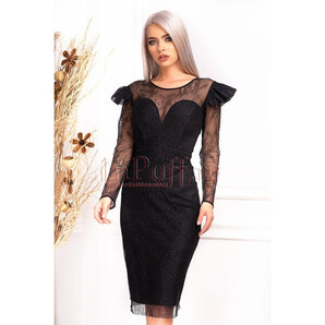 Rochie neagra de seara cu sclipici