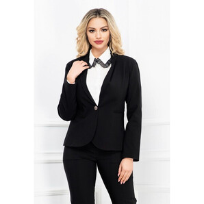 Sacou InPuff office negru cambrat din bumbac