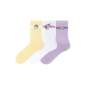 Set 3 perechi sosete bumbac colorate cu unicorn Bross 23472