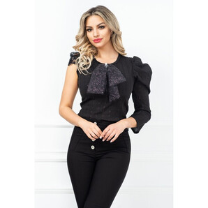 Bluza dama eleganta Venezia neagra cu o maneca