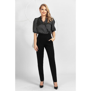 Pantalon negru office cu nervura pe mijlocul piciorului