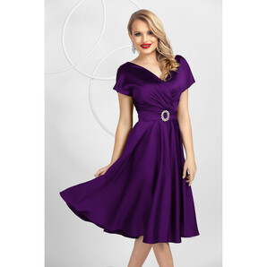 Rochie de ocazie Pretty Girl eleganta in clos violet din tafta