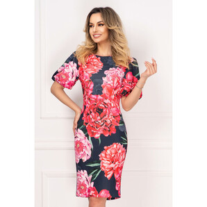 Rochie de vara Effect cu imprimeu floral amplu si maneci bufante