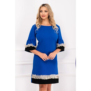 Rochie de zi Mira albastra lejera cu volanase By InPuff