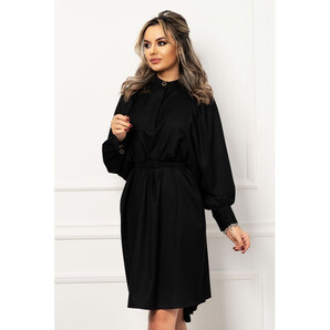 Rochie de zi trendy neagra lejera asimetrica