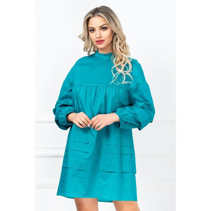 Rochie Xara de gravida turquoise din bumbac