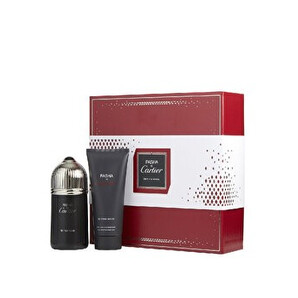 Set cadou Cartier Pasha de Cartier Edition Noir (Apa de toaleta 100 ml + Gel de dus 100 ml), pentru barbati