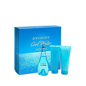 Set cadou Davidoff Cool Water (Apa de toaleta 100 ml + Lotiune de corp 75 ml + Gel de dus 75 ml), pentru femei
