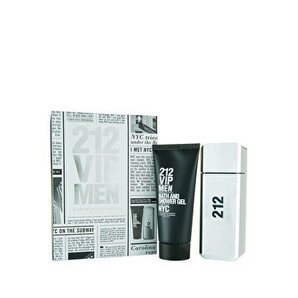 Set cadou Carolina Herrera 212 VIP (Apa de toaleta 100 ml + Gel de dus 100 ml), pentru barbati