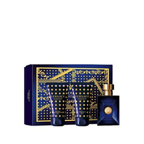 Set cadou Versace Dylan Blue (Apa de toaleta 50 ml + Gel de dus 50 ml + After shave balsam 50 ml), pentru barbati