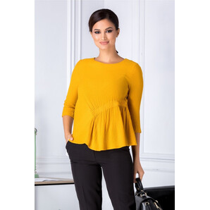 Bluza Ava galben mustar cu elastic in talie
