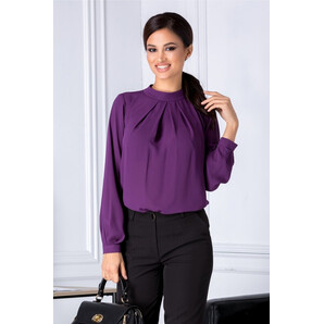 Bluza Leonard Collection mov cu pliuri la bust