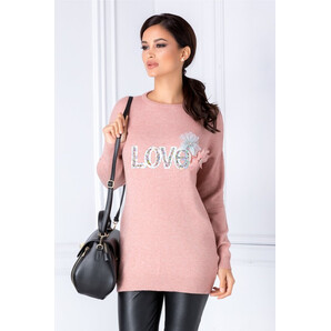 Bluza Love roz cu aplicatii 3D