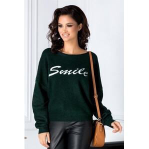 Bluza Smile verde croi larg
