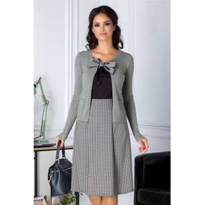 Cardigan scurt vernil cu funda