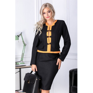 Compleu Clarisa negru cu benzi orange