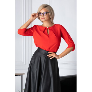 Fusta Ginette midi neagra din piele ecologica