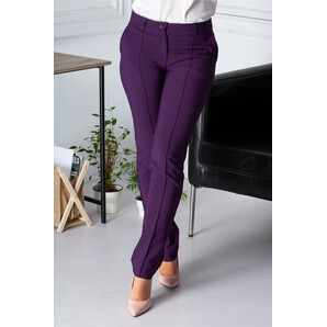 Pantaloni LaDonna office mov cu dunga