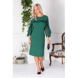 Rochie Alissa verde cu volanase