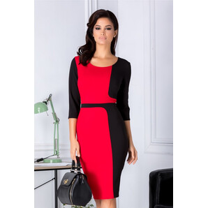 Rochie Brena negru cu rosu