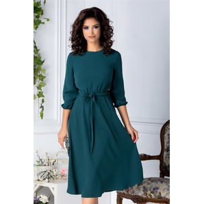 Rochie Brise midi verde petrol eleganta