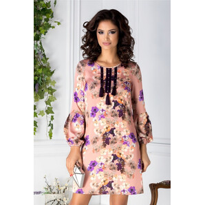 Rochie LaDonna roz cu imprimeu floral