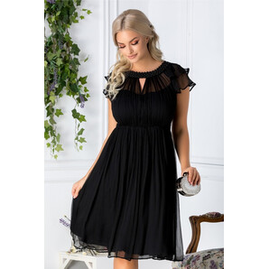 Rochie Leonard Collection neagra din matase naturala