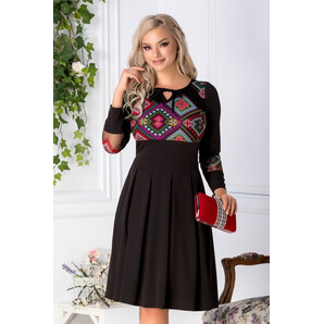 Rochie Moze neagra cu broderie traditionala