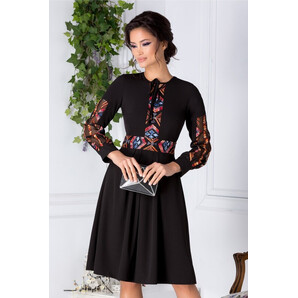 Rochie Moze neagra cu dantela traditionala