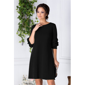 Rochie Tora neagra cu croi larg cu detalii maneca