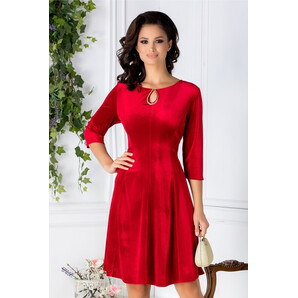 Rochie Velvet rosie de ocazie din catifea