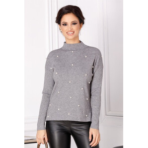 Bluza Selena gri cu perlute