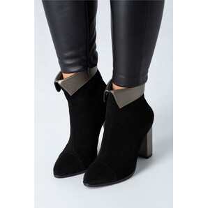 Botine Alive negre din piele intoarsa