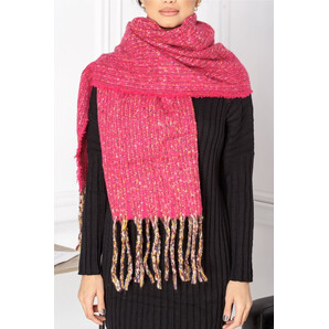 Fular Odde fucsia cu insertii multicolore