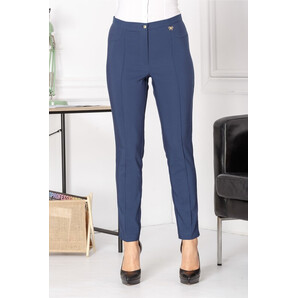 Pantaloni Abby bleumarin office cu dunga