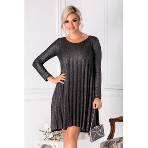 Rochie Abby negru-argintiu plisata