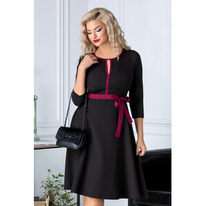 Rochie Ade clos neagra cu cordon in talie